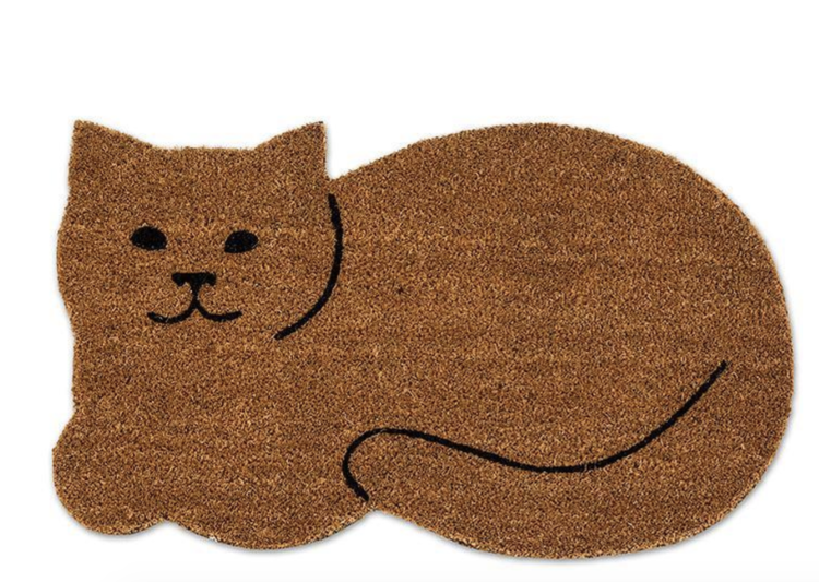 Abbott Resting Cat Shaped Doormat 18" X 30"