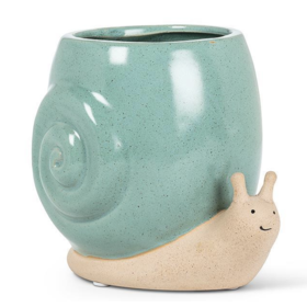 Abbott Planter - Tall Turquoise Snail