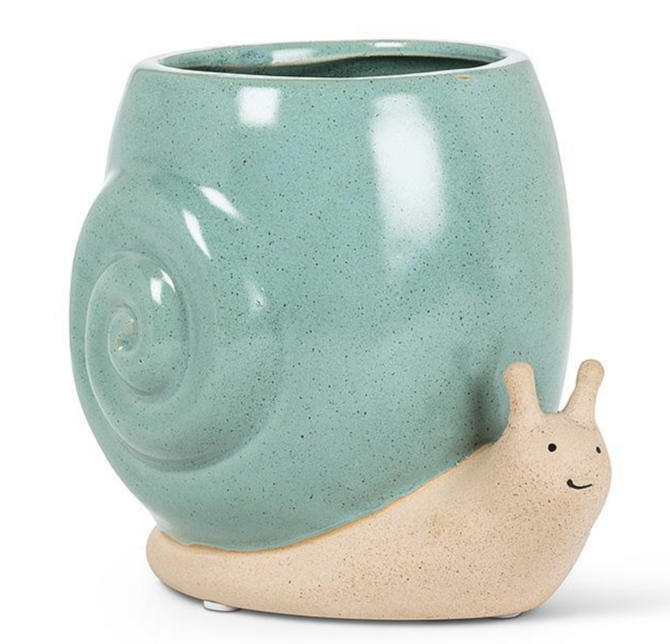 Abbott Planter - Tall Turquoise Snail