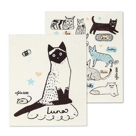 Abbott Swedish Dishcloth - Cats & Names