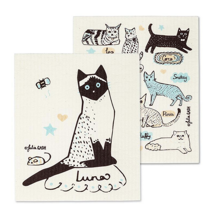Abbott Swedish Dishcloth - Cats & Names