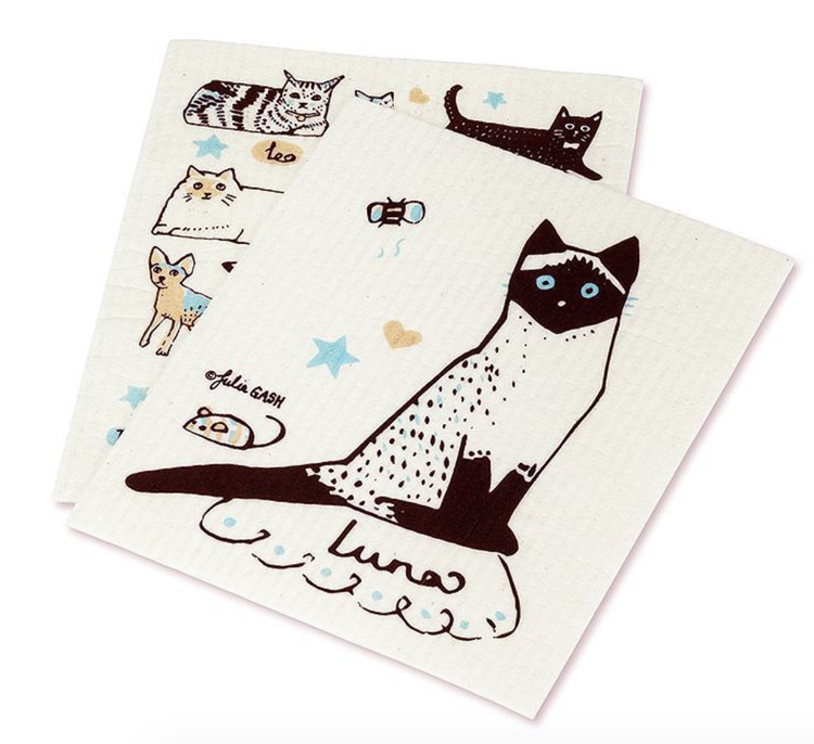 Abbott Swedish Dishcloth - Cats & Names
