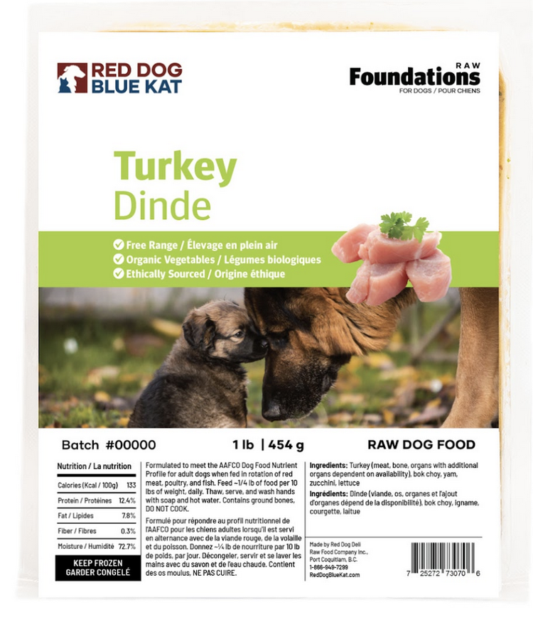 Red Dog Blue Kat Red Dog Blue Kat - Foundations - Dog - Turkey 1lb (4x0.25)