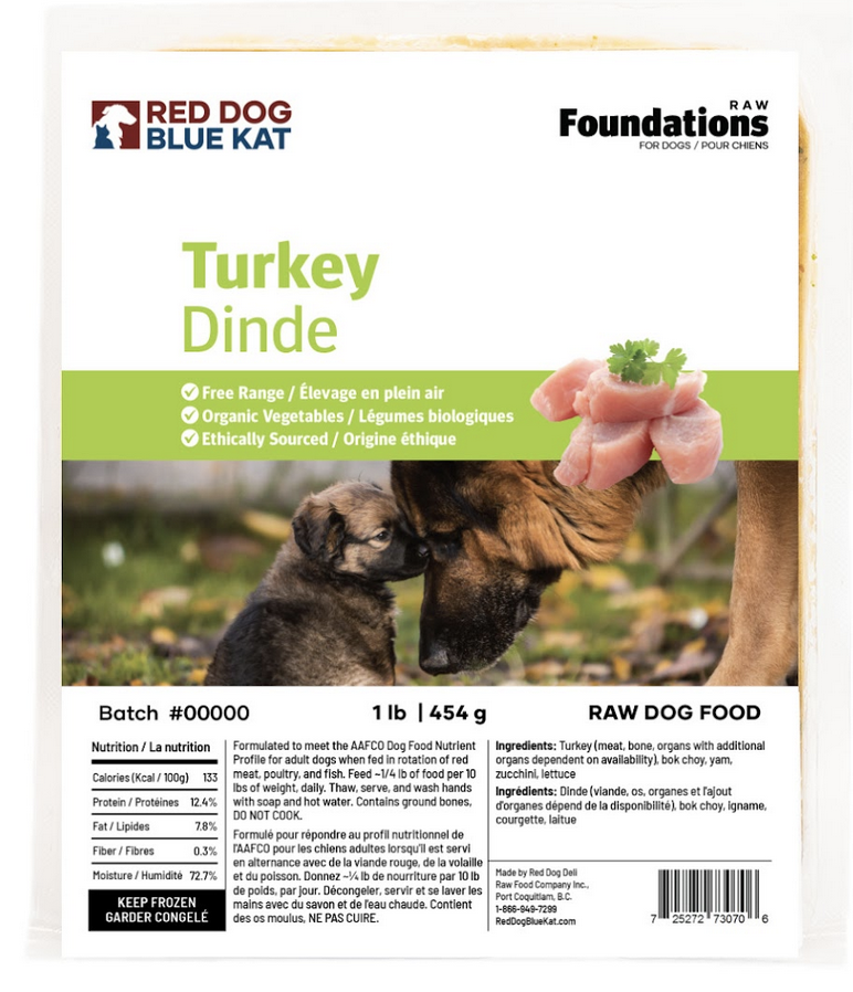 Red Dog Blue Kat Red Dog Blue Kat - Foundations - Dog - Turkey 1lb (4x0.25)