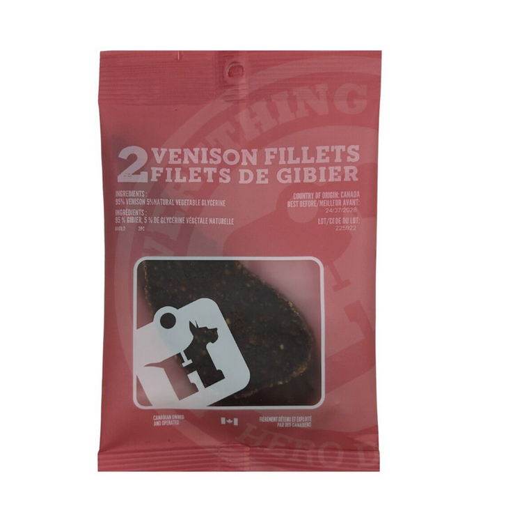 Hero Dog Treats Hero - Venison Fillets - 2pk