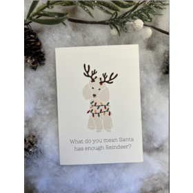 Chews Chews - Folded Card - Poodle Reindeer