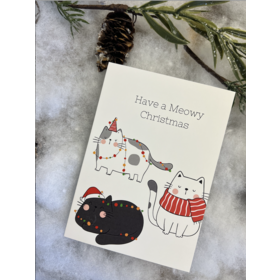 Chews Chews - Folded Card - Meowy Christmas