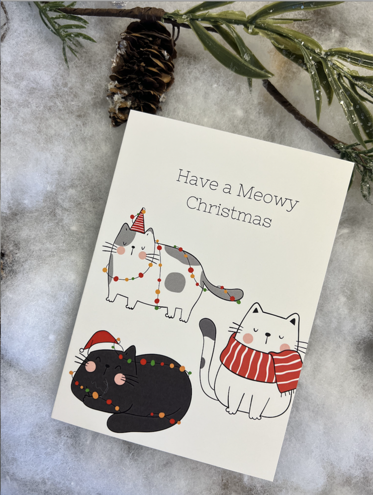 Chews Chews - Folded Card - Meowy Christmas