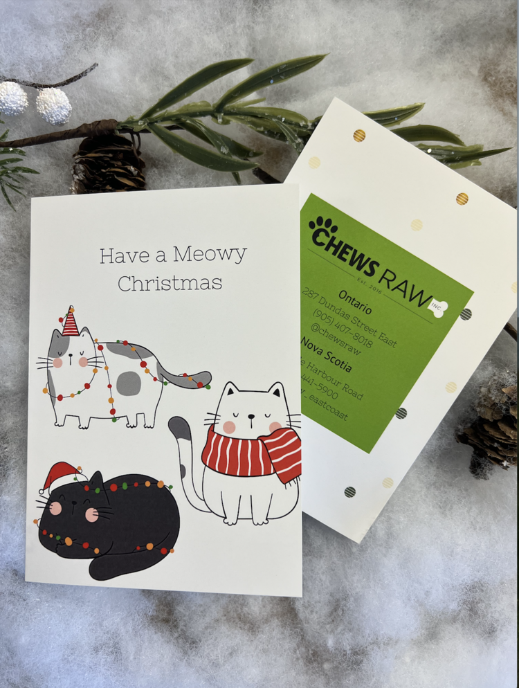 Chews Chews - Folded Card - Meowy Christmas