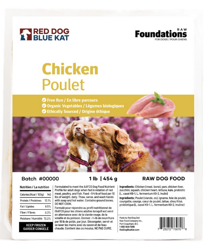 Red Dog Blue Kat Red Dog Blue Kat - Foundations - Dog - Chicken 1lb (4x0.25)