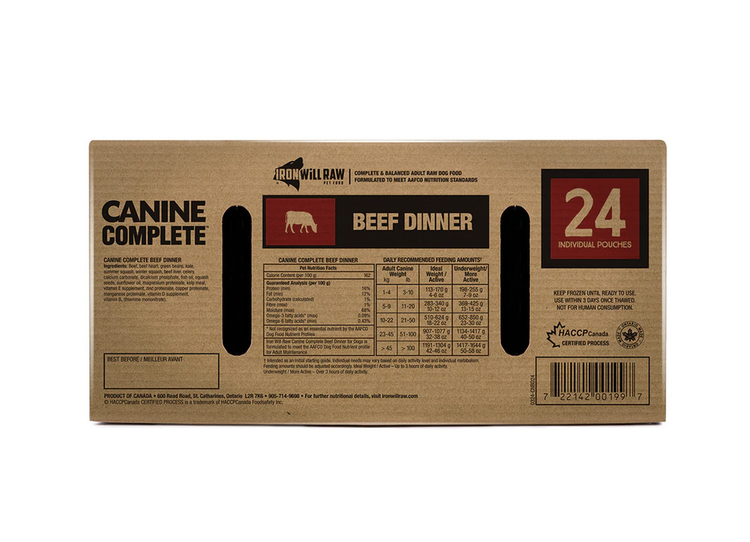 Iron Will Raw Iron Will Raw - Canine Complete - Beef Dinner - 24lb
