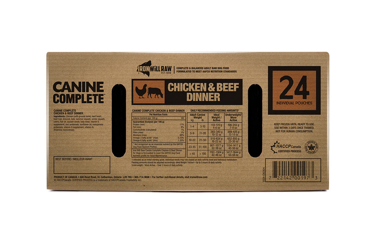 Iron Will Raw Iron Will Raw - Canine Complete - Chicken & Beef Dinner - 24lb