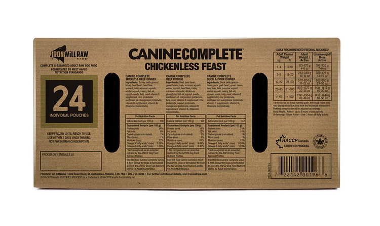 Iron Will Raw Iron Will Raw - Canine Complete - Chickenless Feast - 24lb