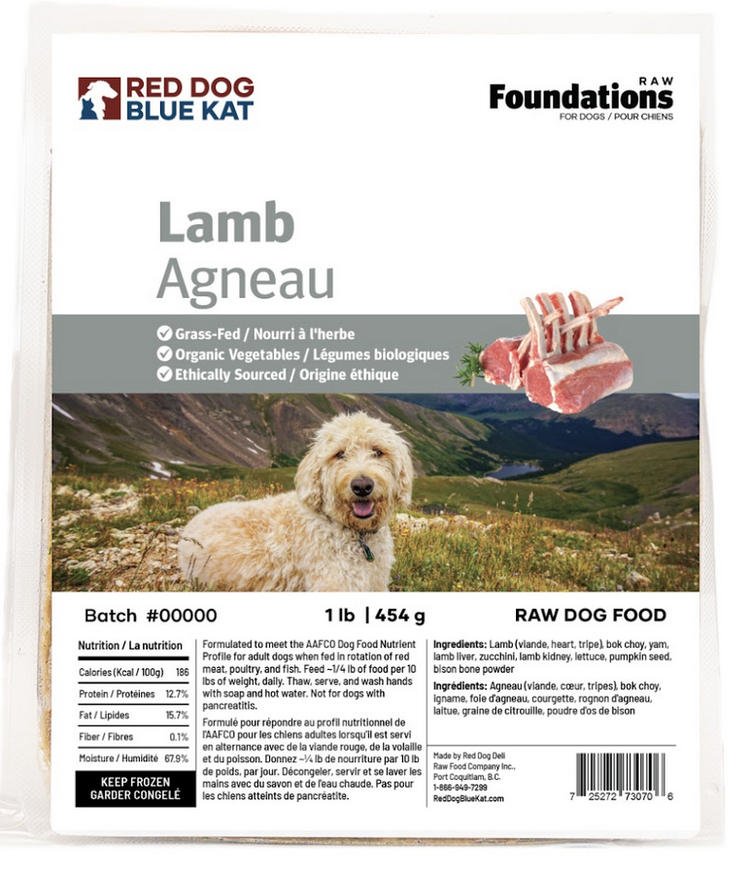 Red Dog Blue Kat Red Dog Blue Kat - Foundations - Dog - Lamb 1lb (4x0.25)