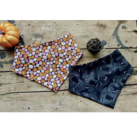 Bogdog Bog Dog - Bandana - Pumpkin/Black Cat Small
