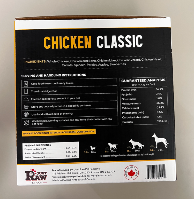 Just Raw Just Raw - Chicken CLASSIC - 6LB