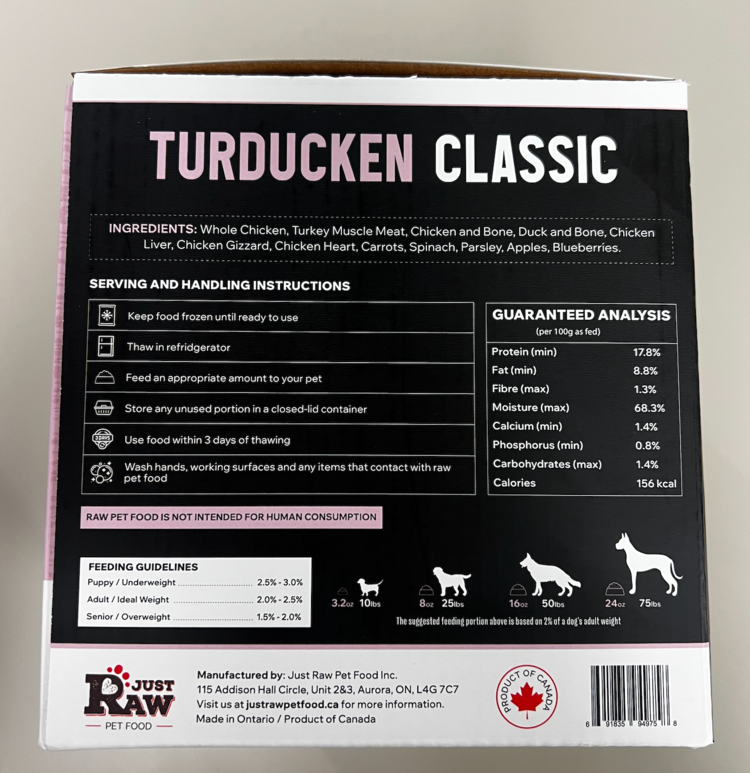 Just Raw Just Raw - Turducken CLASSIC - 6LB