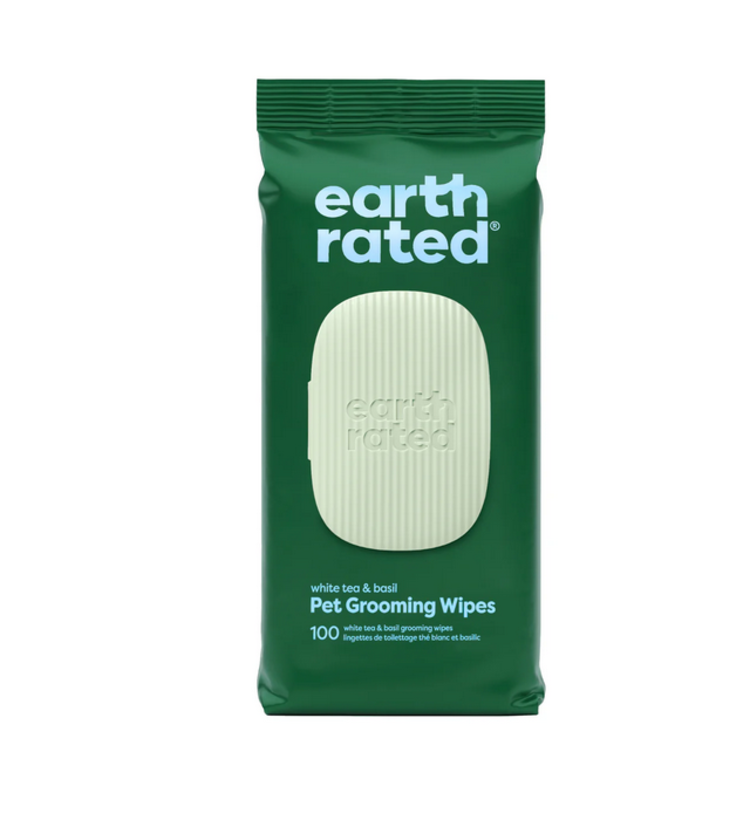 Earth Rated Earth Rated - Grooming Wipes - White Tea & Basil 100ct