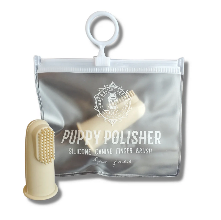 Wag & Bright Wag & Bright - Puppy Polisher - Finger Brush & Zip Travel Case