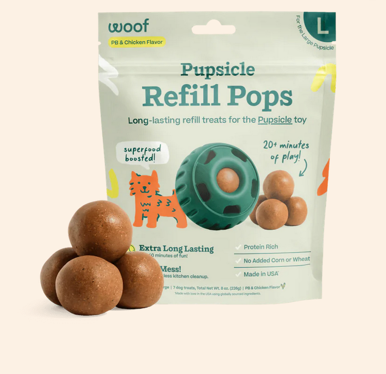 Woof Woof - Refill Pops - Large - PB & Chicken