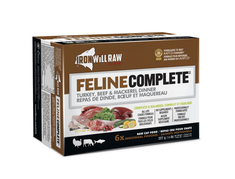 Iron Will Raw Iron Will Raw - Feline Complete - Turkey, Beef & Mackeral Dinner 3LB