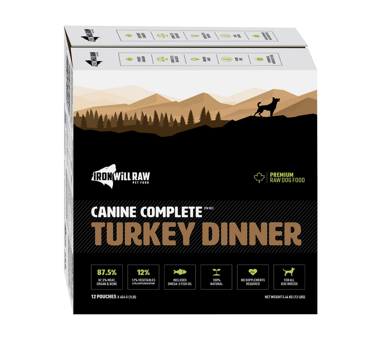 Iron Will Raw Iron Will Raw - Canine Complete - Turkey Performance - 12LB