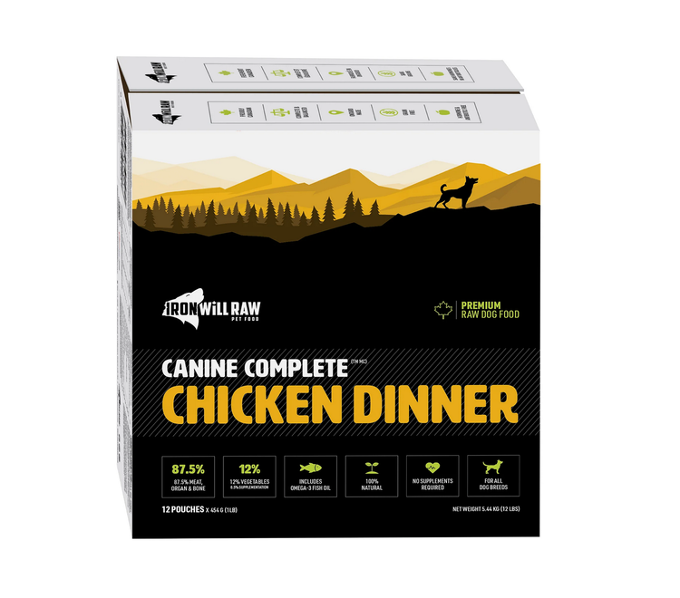 Iron Will Raw Iron Will Raw - Canine Complete - Chicken Dinner 12lb