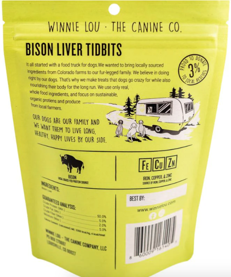 Winnie Lou Winnie Lou - Organic Bison Liver Tidits - 2.oz