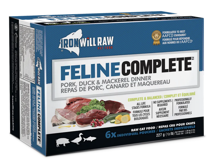 Iron Will Raw Iron Will Raw - Feline Complete - Pork, Duck & Mackerel Dinner 3LB
