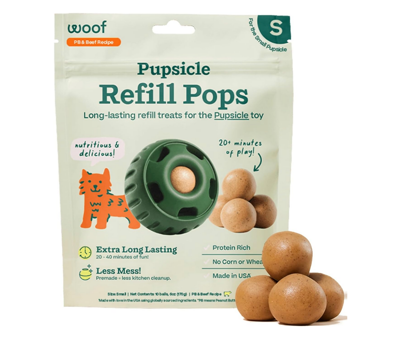 Woof Woof - Refill Pops - PB & Beef
