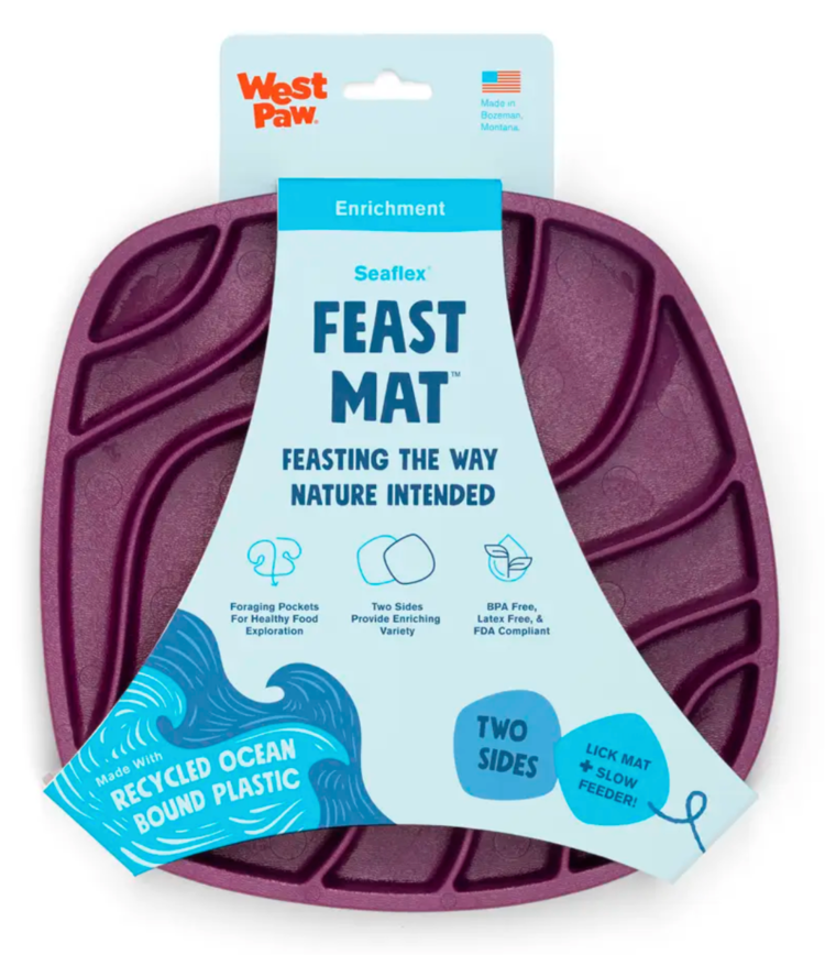 West Paw West Paw - Slow feeder Waves Feast Mat - Tropic Maroon Red