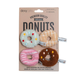 Dexy Paws Dexypaws - Plush Cat Toy - Donuts - 4pc