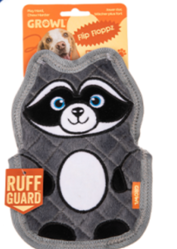 Growl Growl - Flip Floppz - Gray Raccoon