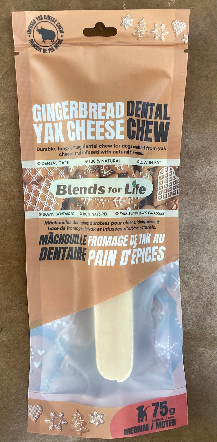 Blends For Life Blends For Life  - Holiday - Yak Cheese Chew - Gingerbread - Med (75g)