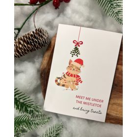 Chews Chews - Holiday Card - Mistletoe Cat