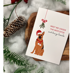 Chews Chews - Holiday Card - Mistletoe Dog