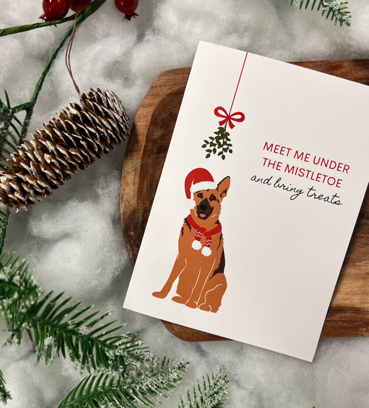 Chews Chews - Holiday Card - Mistletoe Dog