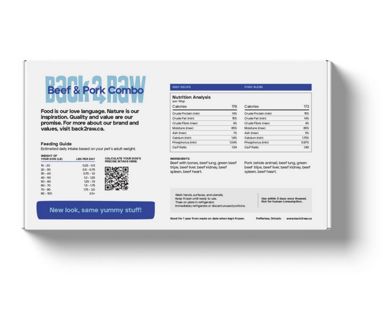 Back2Raw Back2Raw - Basic - Beef & Pork Combo 12LB