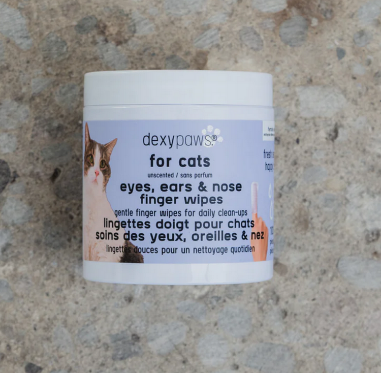 Dexy Paws Dexy Paws - Cats - Ear & Nose Finger Wipes - Unscented - 100ct