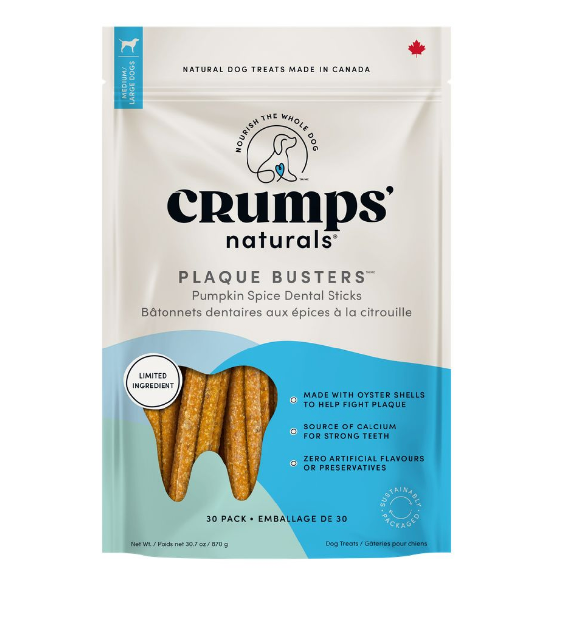 Crumps' Naturals Crumps - Plaque Busters - Pumpkin Spice - (30pc)