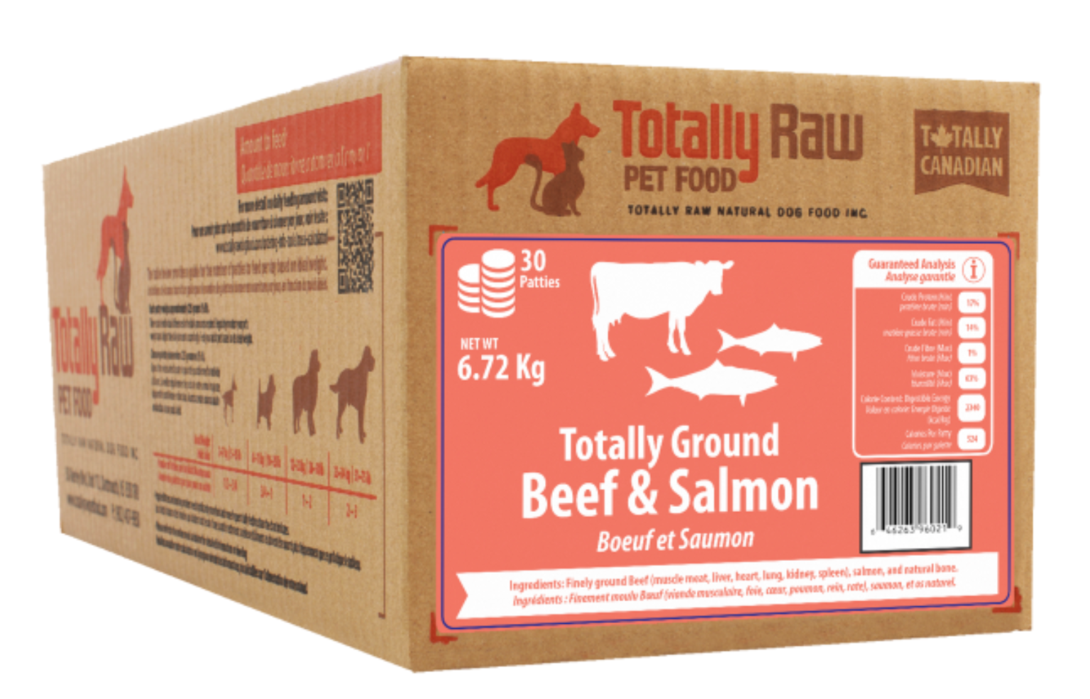 Totally Raw Totally Raw - Ground Beef & Salmon - 15lb