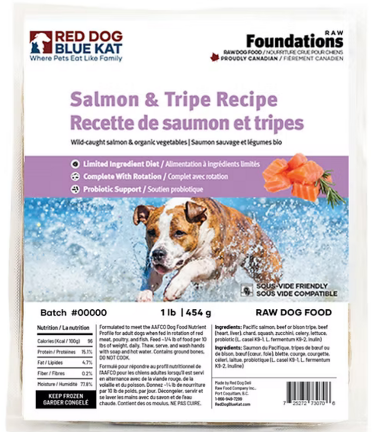 Red Dog Blue Kat Red Dog Blue Kat - Foundations - Dog - Salmon and Tripe 1lb (4x0.25)