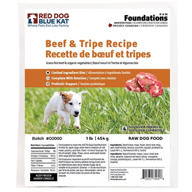 Red Dog Blue Kat Red Dog Blue Kat - Foundations - Dog - Beef and Tripe 1lb (4x0.25)