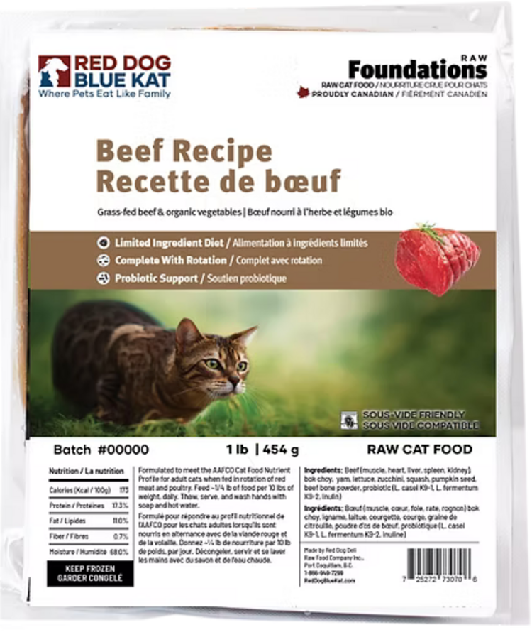 Red Dog Blue Kat Red Dog Blue Kat - Foundations CAT - Beef 1lb (4x0.25)
