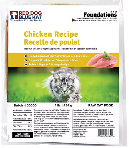 Red Dog Blue Kat Red Dog Blue Kat - Foundations CAT -  Chicken 1lb (4x0.25)