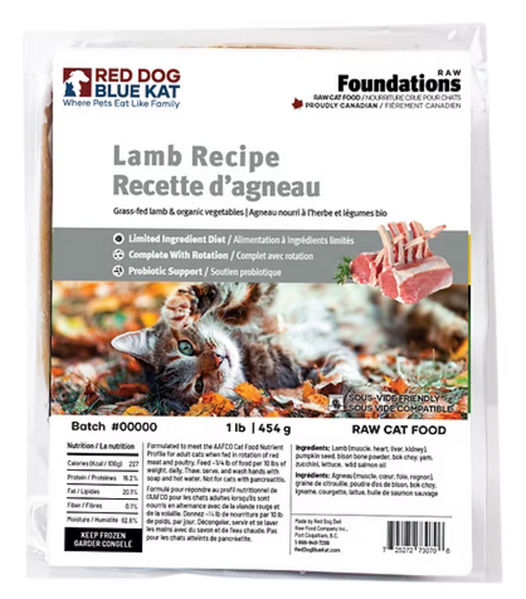 Red Dog Blue Kat Red Dog Blue Kat - Foundations CAT -  Lamb 1lb (4x0.25)