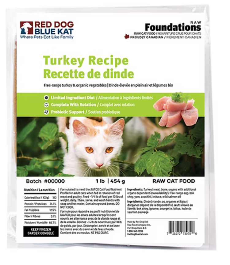Red Dog Blue Kat Red Dog Blue Kat - Foundations CAT -  Turkey 1lb (4x0.25)