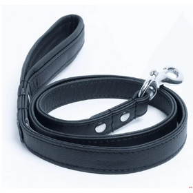 Angel Angel - Leather Alpine Leash - 4'X1/2" - Midnight Black