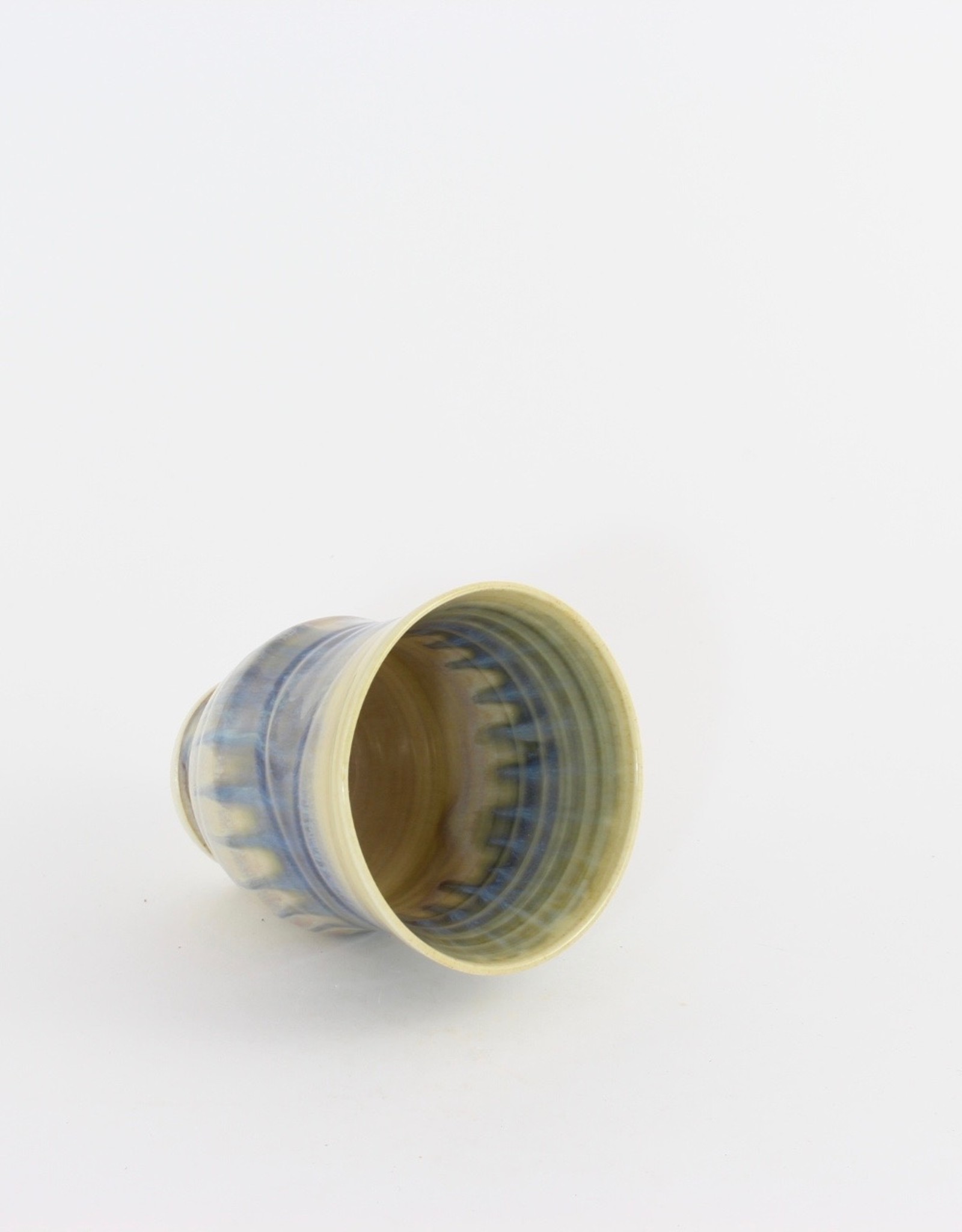 Linda Wright Wine Cups, cream gloss glaze, Big Hill Pottery