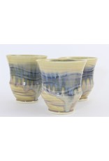 Linda Wright Wine Cups, cream gloss glaze, Big Hill Pottery